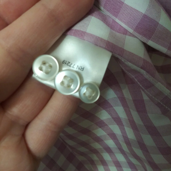 Egara button up pink checkered LG long sleeve - Picture 5 of 6